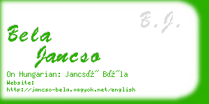 bela jancso business card