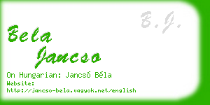 bela jancso business card